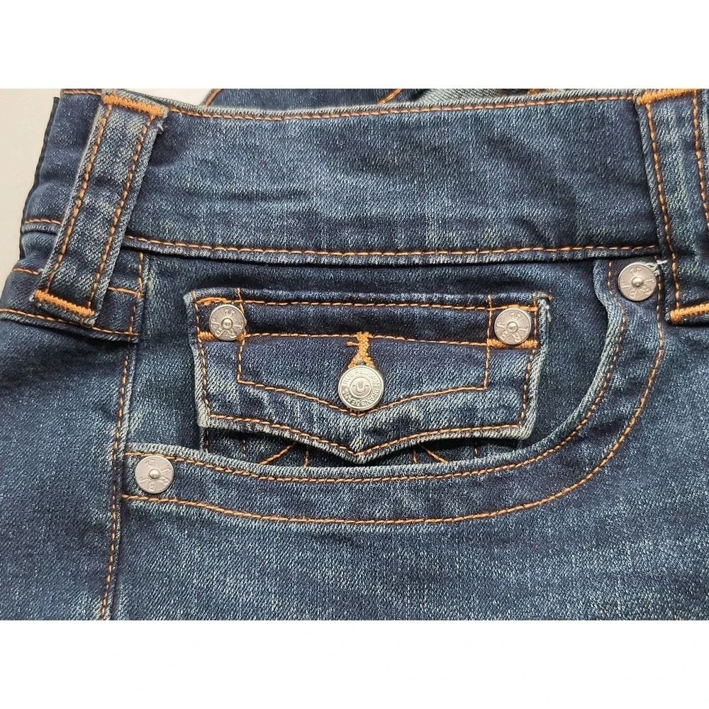 True Religion Ricky Relaxed Straight Flap Pocket Dark Wash Jeans Mens